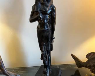 #43	art	Vtg. Egyptian Statue Anubis Vakil God of the Deal  - 21"Hx6"x6"Base	 $60.00 			
