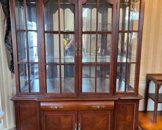 #13	Cabinet	Universal Furn. China Cabinet ( 2 pcs) w/2 glass Doors & 2 wood Doors & 1 drawer - 56x17x30-84	 $175.00 
