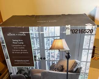 #192	Lamp	Allen & Roth floor lamp, in box, with swinging arm	 $20.00 			

