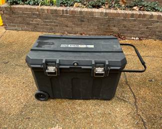 #227	Stanley Hard Plastic Storage Bin w/handle on wheels - 36x22x23	 $20.00 
