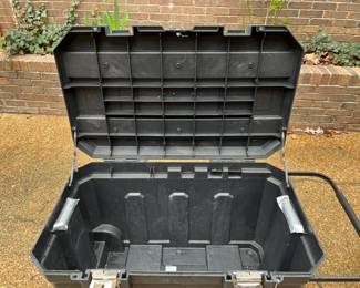 #227	Stanley Hard Plastic Storage Bin w/handle on wheels - 36x22x23	 $20.00 
