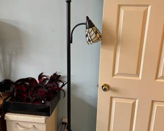 #165 Tiffany double style metal floor lamp, metal base,  72" tall	 $125.00 			
