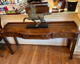 #17	Table 	Heritage Sofa Table w/3 drawers - 59x15x28  (as is finish)	 $150.00 
