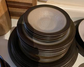 #145	China	Mikasa potters art 21 piece stone wear set, brown and blue	 $45.00 			
