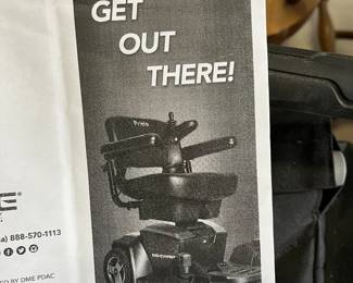 #106	Garage	Igo motorized scooter   Pride.  	 $500.00 			
