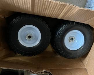 #220	Garage	Set of 4 Solid Tires - New (for cart)   410/350  	 $30.00 			
