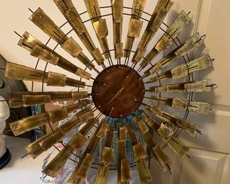 #171 Copper Brass clock, signed Ymmuns. missing 1 hand $75.00
