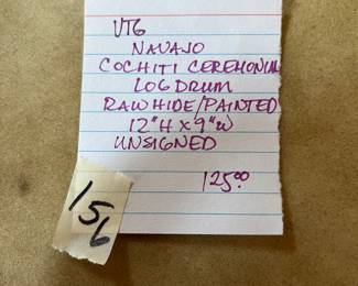 #156	Art	VTG Mavakp Cociti Ceremonial Log drum	 $125.00 			
