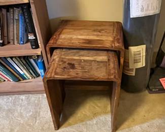 #188	Table	Set of two primitive stacking tables 15x12x16-18 tall	 $100.00 			
