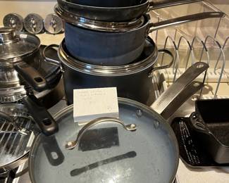 #143	Pots	Green and Light pots and pans set, 9 pieces	 $50.00 			
