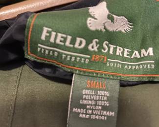 #194	Field and Stream pants and jacket, size small	 $40.00 
