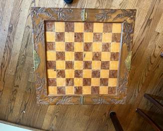 #12	Misc.	Wood Carved Box w/Chess Set w/2 pull-out drawers (houses chess set) 	 $150.00 
