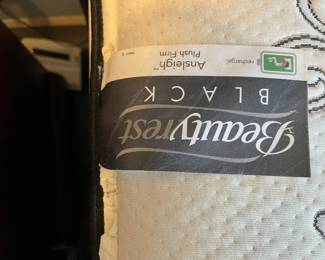 #7	Bed	King Size Leather Style Headboard & footboard w/frame (incl. Beauty Rest  Mattress - (has a stain and a small hole)	 $225.00 
