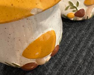 #261 Ansels Brand Set of 4 Mushroom Cannisters  (as is small chip)   $100