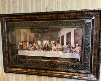 #140		last supper print framed with double glass 42x27	 $40.00 
