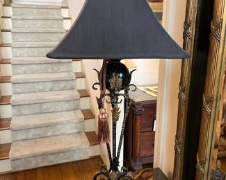 #161	Lamp	Marble ball and metal lamp.  33 in tall.	 $75.00 			
