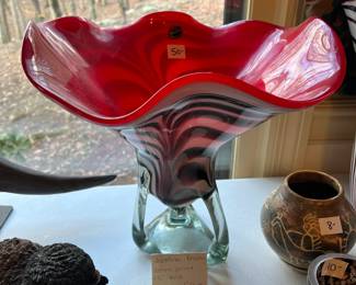 #241	Glass	Jozefina Krosno Zebra Print 13" Vase	 $50.00 
