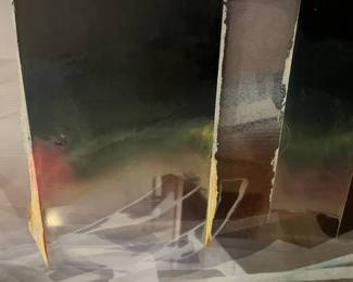 #210	Art	Brass and copper metal sculpture of ships    18x27	 $30.00 
