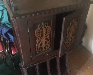 19TH CENTURY VICTORIAN MUSIC CABINET MADE OUT OF WALNUT 