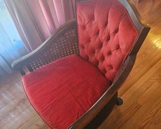 Side Chair / Tufted Plush / Wood Framed / Cane Panels (2)