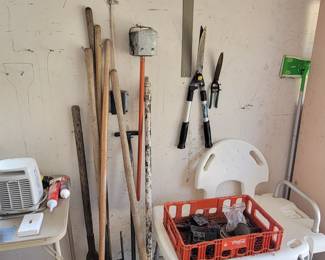 Various yard tools.