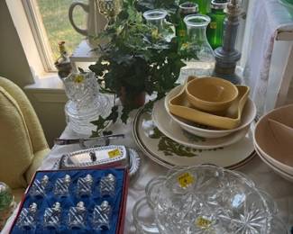 Crystal , Hurricane Lamps, Salt and Pepper sets