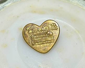 Vintage Carhartt heart-shaped button