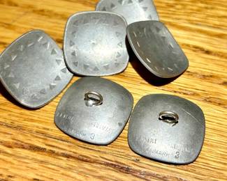 JJ (Jorgen Jensen) Vejle pewter buttons from Denmark!