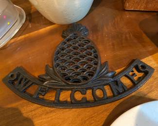 Pineapple wrought iron welcome sign 