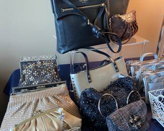Purses and handbags including: Kate Spade, Coach, Beijo, Tommy Hilfiger, BCBG, Fossil, Jessica McClintock,and more ..