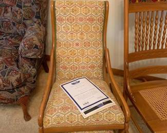Upholstered Sewing Rocker with matching Footstool