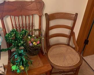 Many Cane-Seated Chairs, Rockers