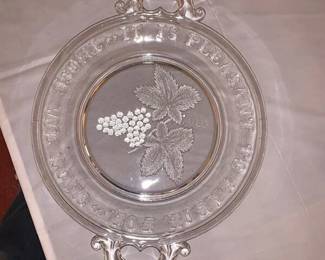 Glass Dish with Etched Message