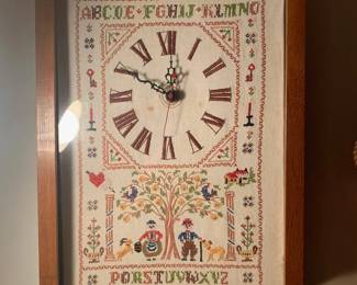 Cross-Stitch Battery Wall Clock