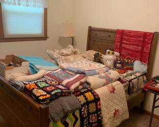 Vintage hand stitched quilts, wall hangings and crocheted afghans