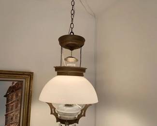 Electrified swag oil lamp 