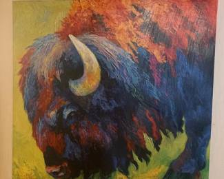 Vibrant Buffalo Picture - canvas on wood frame