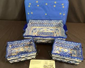 UNIKAT POLISH POTTERY Temptation Casserole Bakeware Hand Made In Poland