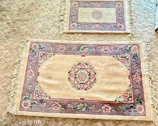 Asian Style Peking Medallion Ivory Light Pink Rug 