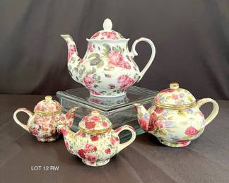 Pink Floral Tea Pots Formalities  Kent Pottery