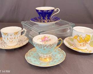Tea Cup Saucer Aynsley, Royal Standard, Limoges  more
