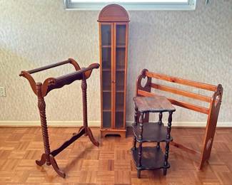 Vintage Wood Spindle Quilt Rack, Slim Antique Case more