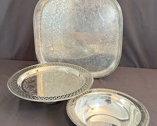 Silver Platter Plate Bundle Oneida, International  more 3pcs
