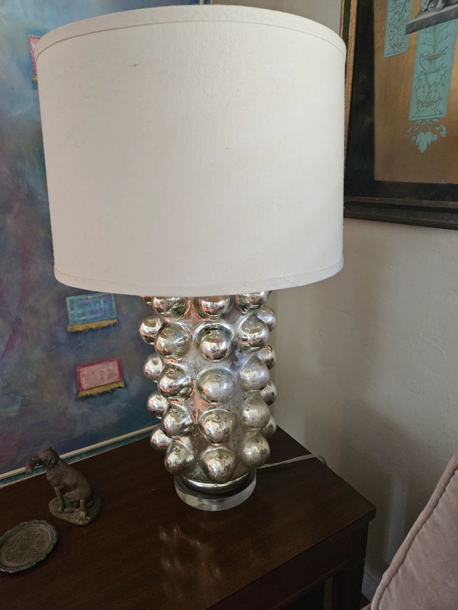 Pair of mercury glass lamps