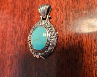 Sterling and turquoise pendant