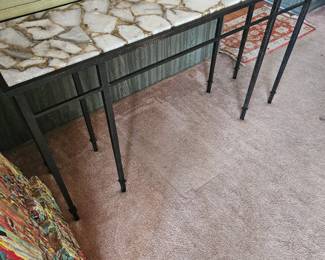 Studio A agate and bronze console table