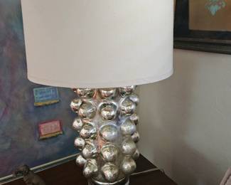 Pair of mercury glass lamps
