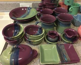 Signed pottery dishes