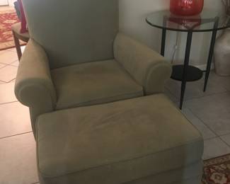 Upholstered chair & ottoman