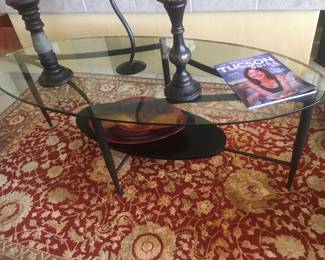Modern glass oval coffee table 